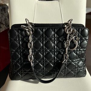 Rare 2013 Lady Dior Shopper With Chained Handle and Cannage Lambskin